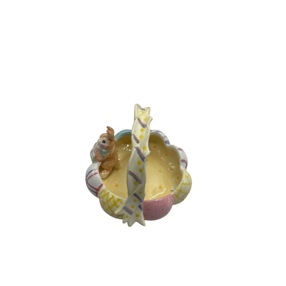 Fitz & Floyd Easter Basket w/ Bunny & Colored Eggs "A GOOD EGG" Essentials Bowl - Picture 8 of 16